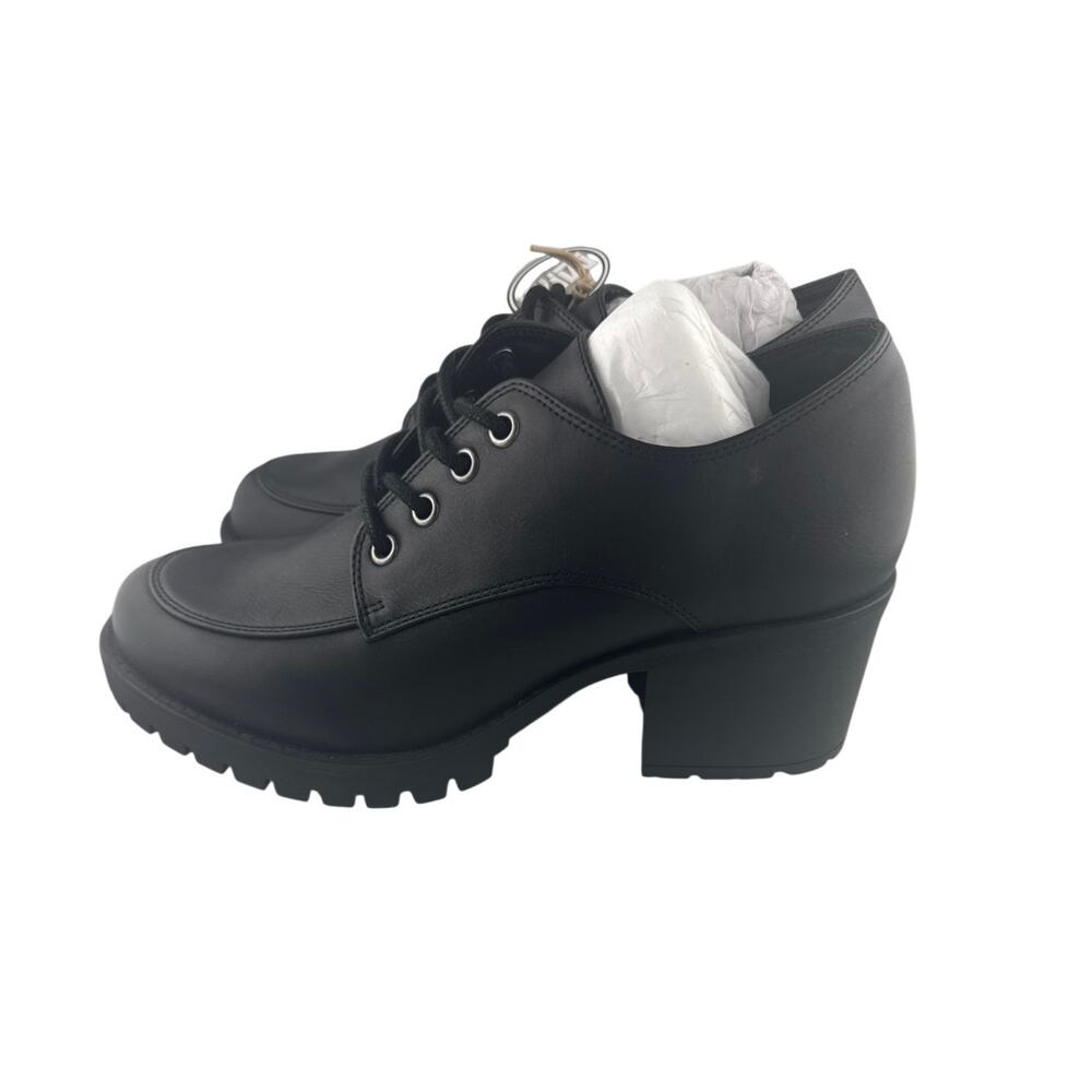 NWB MIA Vicki Black Chunky Platform Oxford Lace-Up -Lug Sole Women's Size 7.5 - Picture 4 of 7